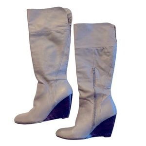 Nine West Ohgoodieo Grey Wedge Boots Size …